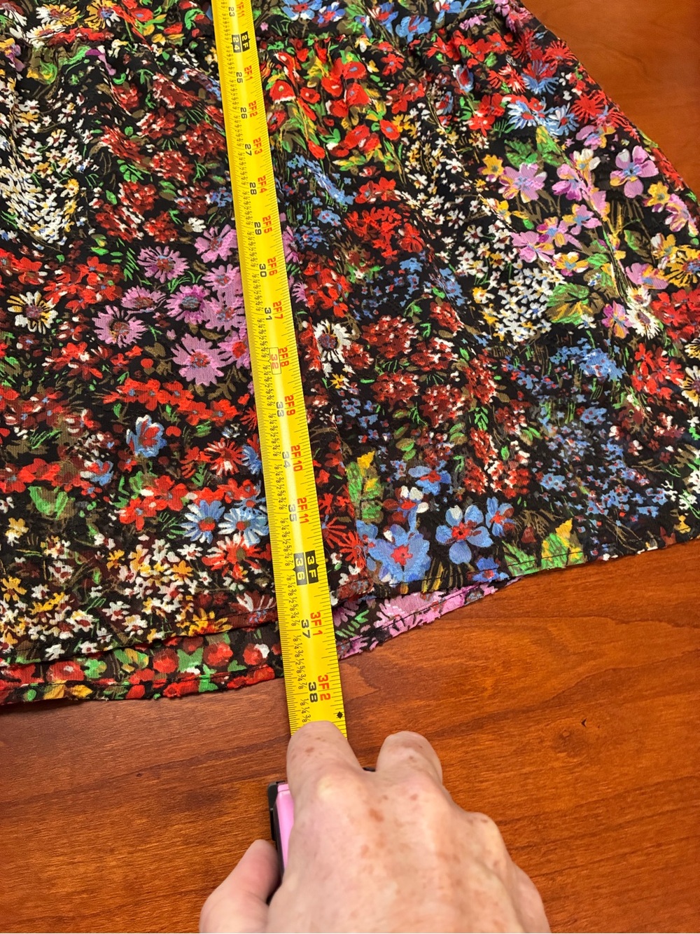 Maeve Anthropologie Floral Tiered Dress Size L Black Multicolor - Picture 6 of 7